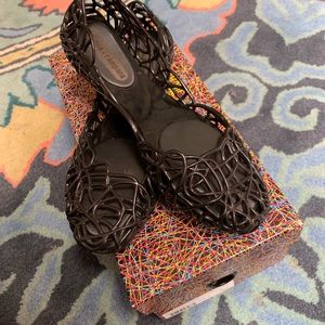Melissa Sapatilha Campana sz 7 black jelly flats